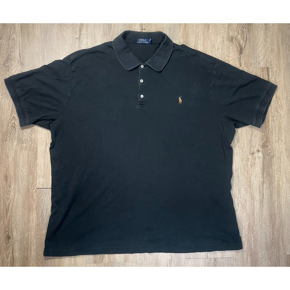 Polo Ralph Lauren Men's Black Polo Shirt 3XB Flesh Pony Big Tall 100% Cotton